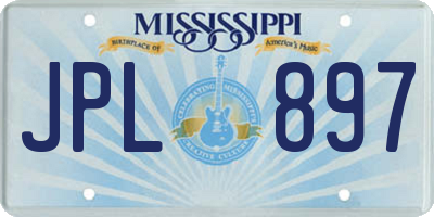 MS license plate JPL897