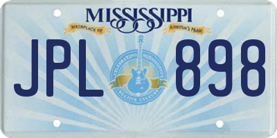MS license plate JPL898