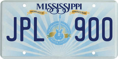 MS license plate JPL900