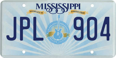 MS license plate JPL904