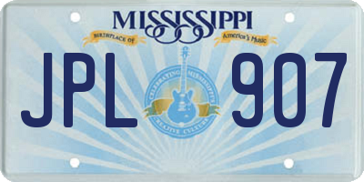 MS license plate JPL907