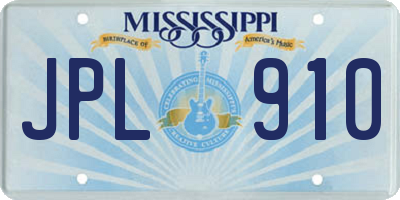 MS license plate JPL910