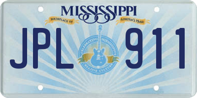 MS license plate JPL911