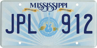 MS license plate JPL912