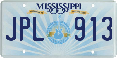 MS license plate JPL913