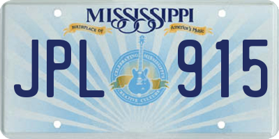 MS license plate JPL915
