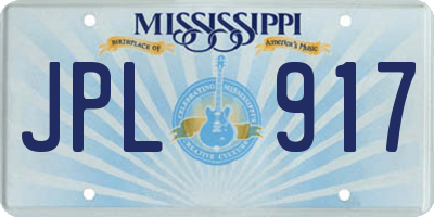 MS license plate JPL917