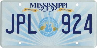 MS license plate JPL924