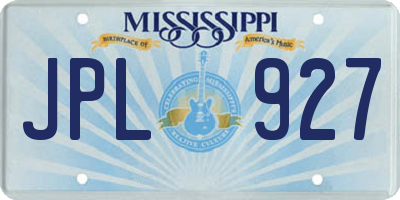 MS license plate JPL927