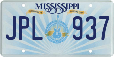 MS license plate JPL937