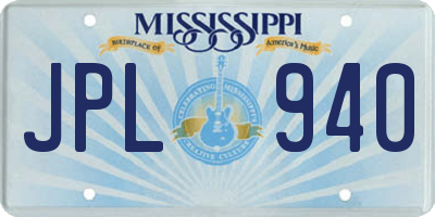 MS license plate JPL940