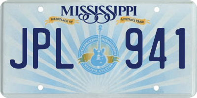 MS license plate JPL941