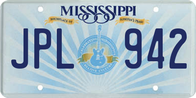 MS license plate JPL942