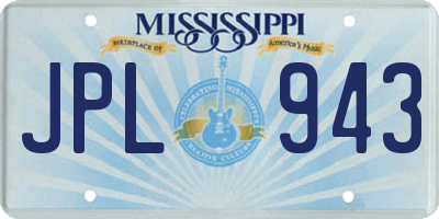 MS license plate JPL943