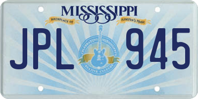 MS license plate JPL945