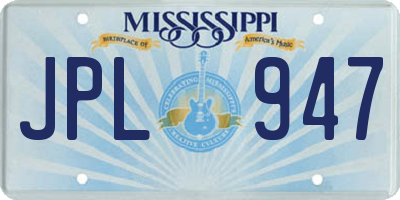 MS license plate JPL947