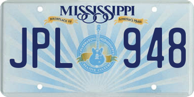 MS license plate JPL948