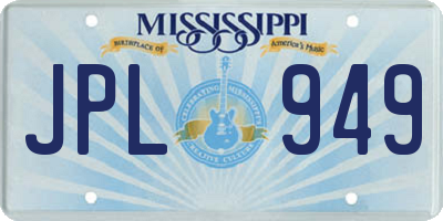 MS license plate JPL949