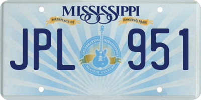 MS license plate JPL951