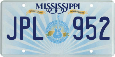 MS license plate JPL952