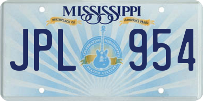 MS license plate JPL954