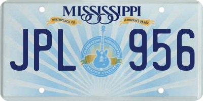 MS license plate JPL956