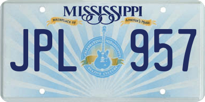 MS license plate JPL957
