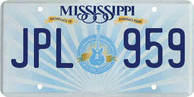 MS license plate JPL959