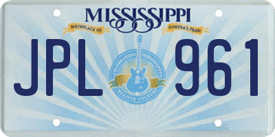 MS license plate JPL961