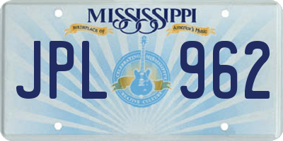 MS license plate JPL962