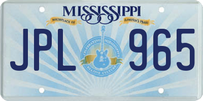 MS license plate JPL965