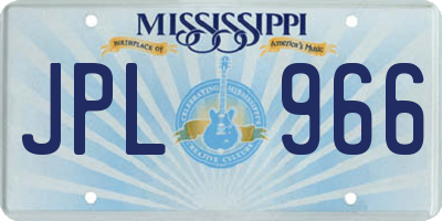 MS license plate JPL966
