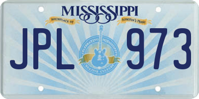MS license plate JPL973