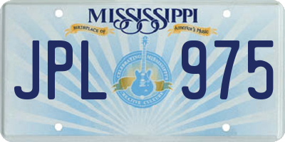 MS license plate JPL975