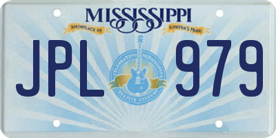 MS license plate JPL979