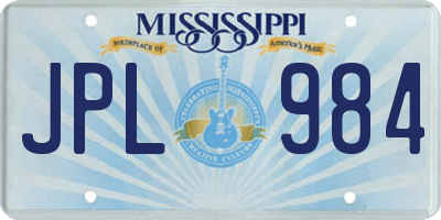 MS license plate JPL984