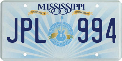 MS license plate JPL994