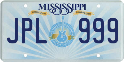 MS license plate JPL999