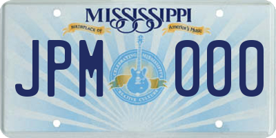 MS license plate JPM000
