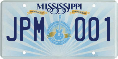 MS license plate JPM001