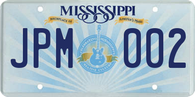MS license plate JPM002