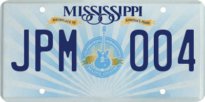 MS license plate JPM004
