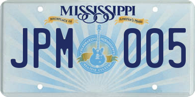 MS license plate JPM005
