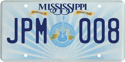 MS license plate JPM008