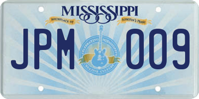 MS license plate JPM009