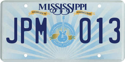 MS license plate JPM013