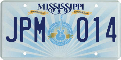 MS license plate JPM014