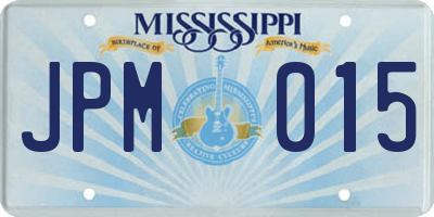 MS license plate JPM015