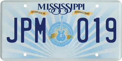 MS license plate JPM019