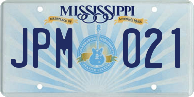 MS license plate JPM021